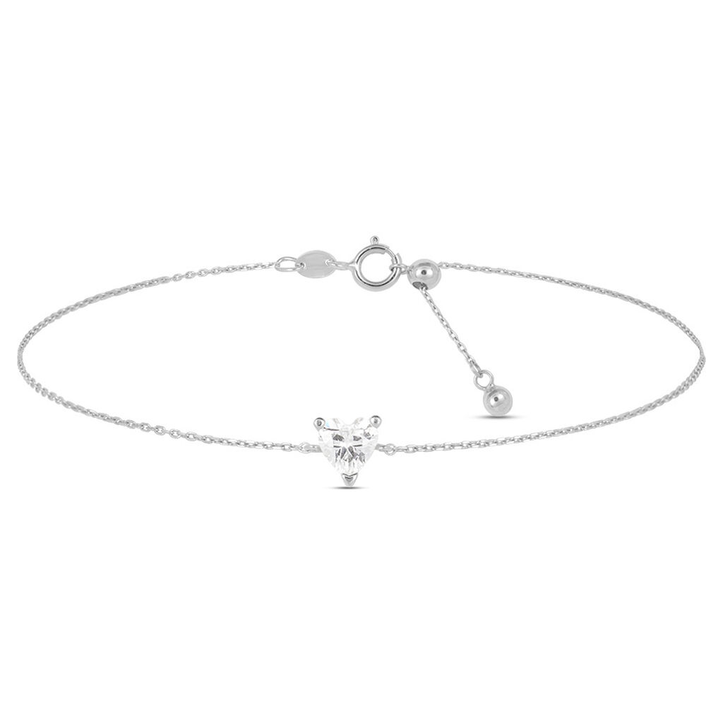 Bracciale Cuore Claire Oro Bianco E Cubic Zirconia - Bracciali Amicizia Donna | Stroili