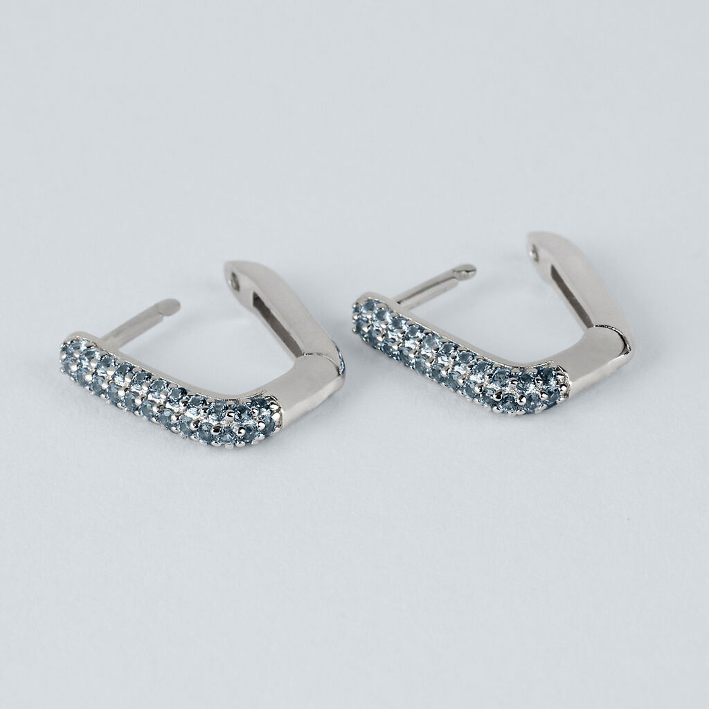 Orecchini A Cerchio Silver Rainbow Argento Rodiato Cubic Zirconia