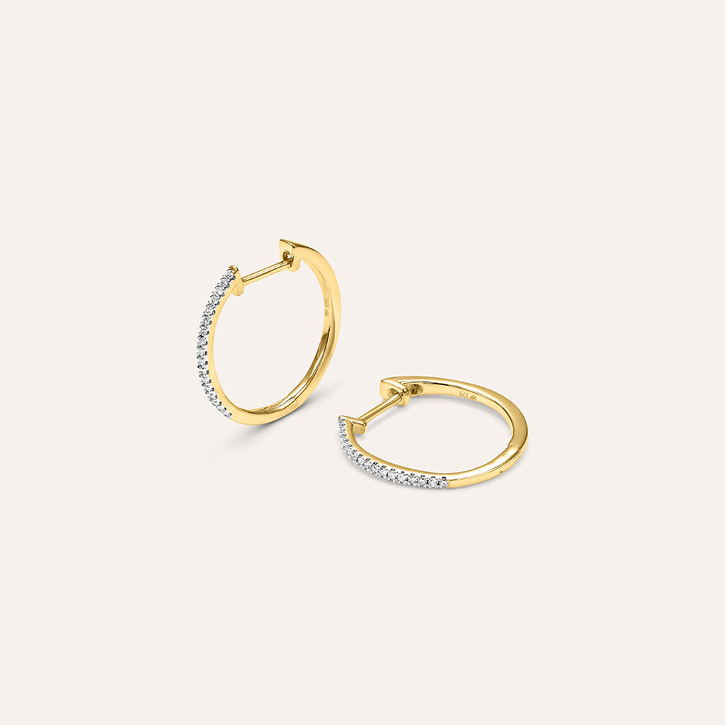 Orecchini A Cerchio Grace Oro Giallo Diamante - Orecchini a Cerchio Donna | Stroili