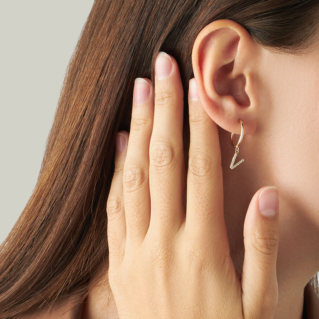 Mono Orecchino A Cerchio Toujours Oro Giallo Cubic Zirconia - Mono Orecchino Donna | Stroili