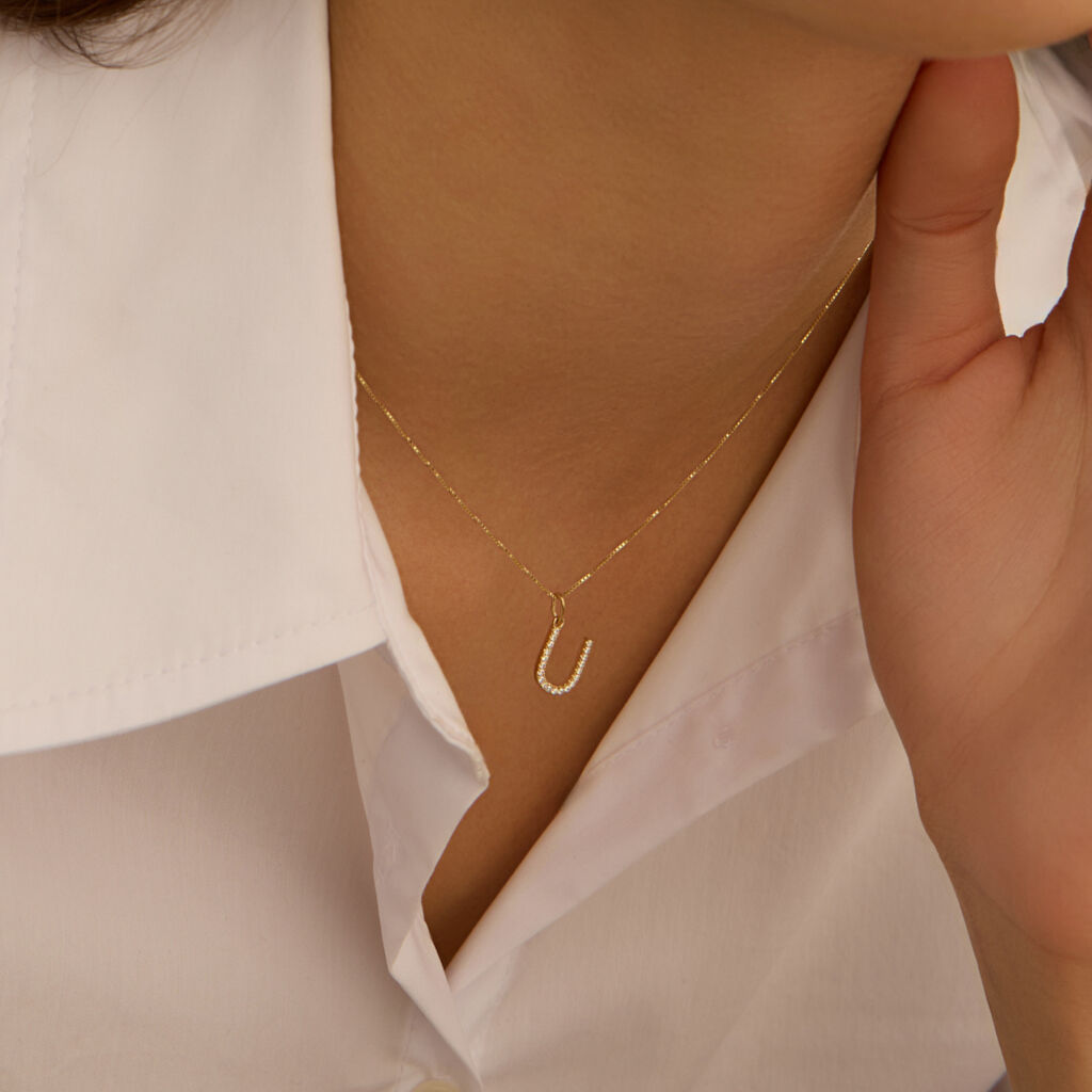 Pendente Po&egrave;me Oro Giallo Cubic Zirconia