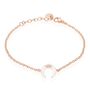 Bracciale lunula in acciaio rosato e strass