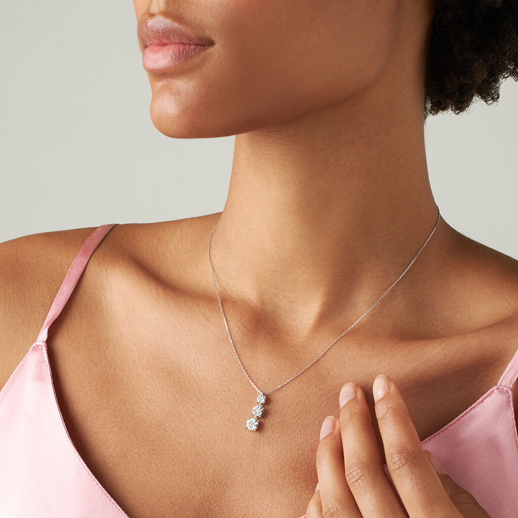 Collana Trilogy Petali Oro Bianco Diamante - Collane Donna | Stroili