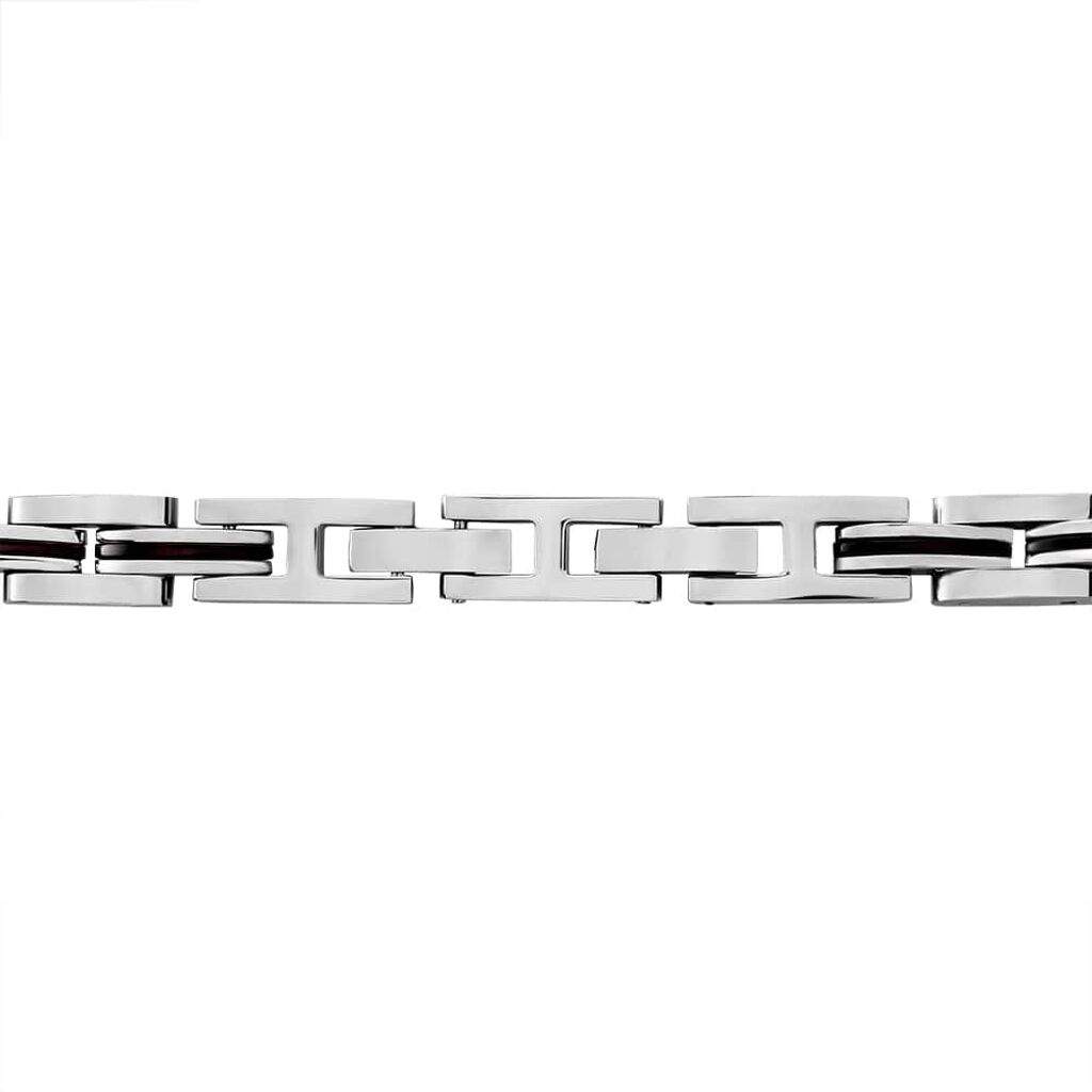 Bracciale Man Code Acciaio Bicolore Bianco / Nero Cubic Zirconia - Bracciali Uomo | Stroili