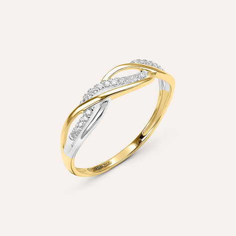 Anello Fascia Sophia Oro Bicolore Diamante - Anelli con Pietre Donna | Stroili