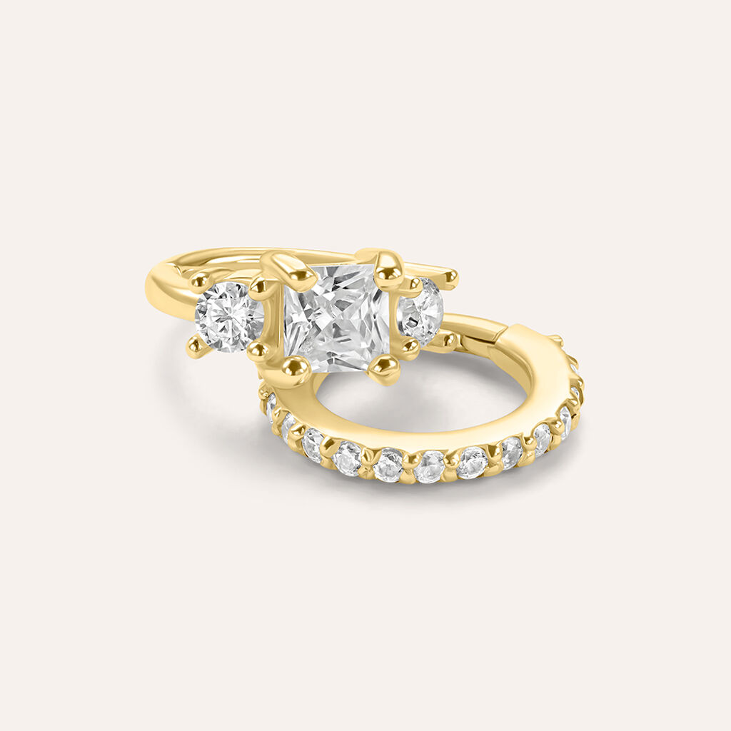 Piercing Orecchio Tragus Helix Bon Ton Oro Giallo Cubic Zirconia