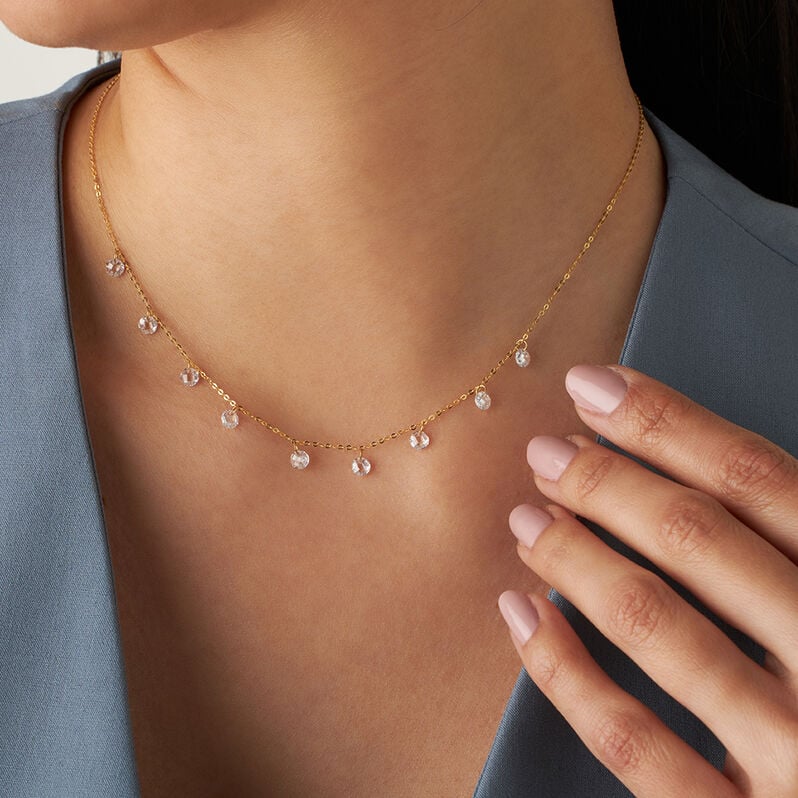Collana Multi Punto Luce Claire Oro Giallo Cubic Zirconia - Collane Punto Luce Donna | Stroili
