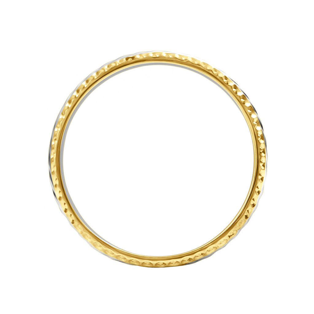 Fede Classica Diamantata 3.5 mm Oro Bicolore - Anelli con Incisione Donna | Stroili