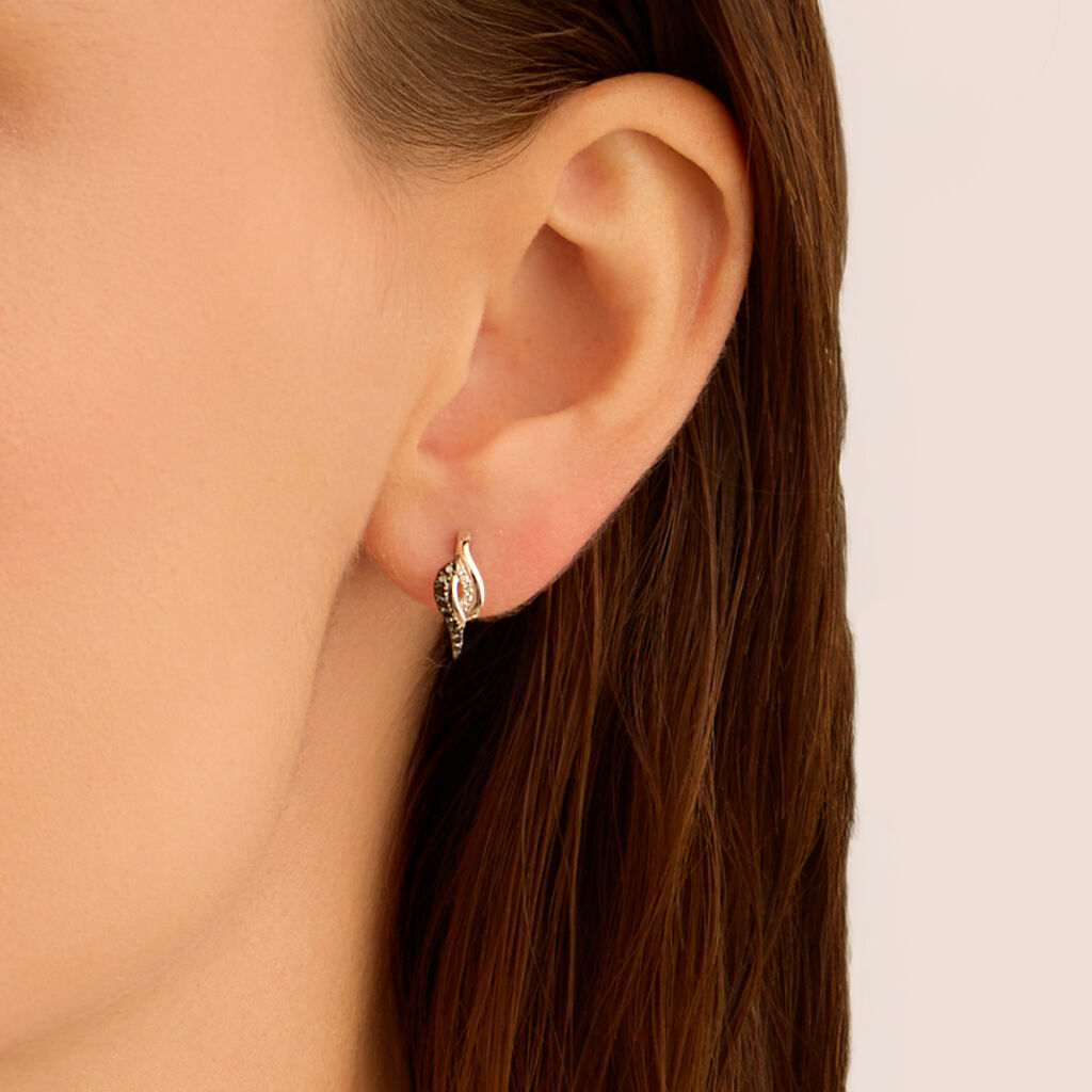 Orecchini Lobo Sophia Oro Bianco Diamante