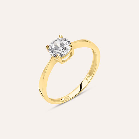 Anello Solitario Claire Oro Giallo Cubic Zirconia - Anelli con Pietre Donna | Stroili
