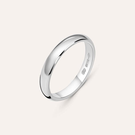 Fede Classica 3.4 mm Oro Bianco - Anelli con Incisione Unisex | Stroili