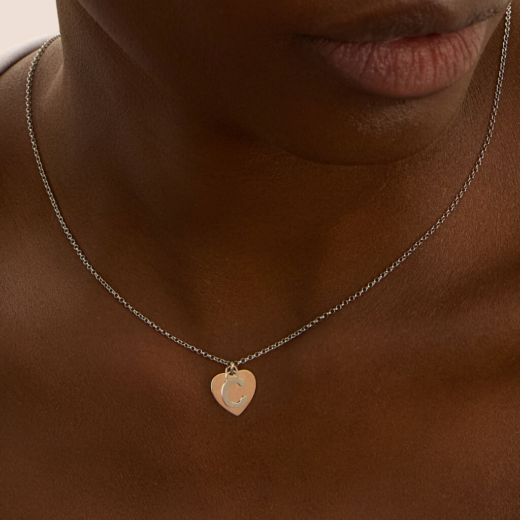 Collana Silver Collection Argento Bicolore Bianco / Rosa