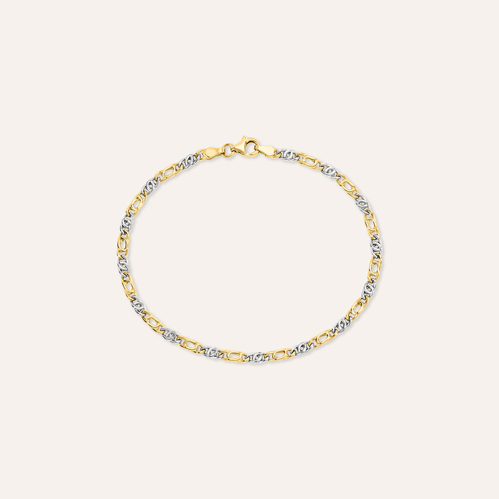 Bracciale Catena Oro Uomo Oro Bicolore