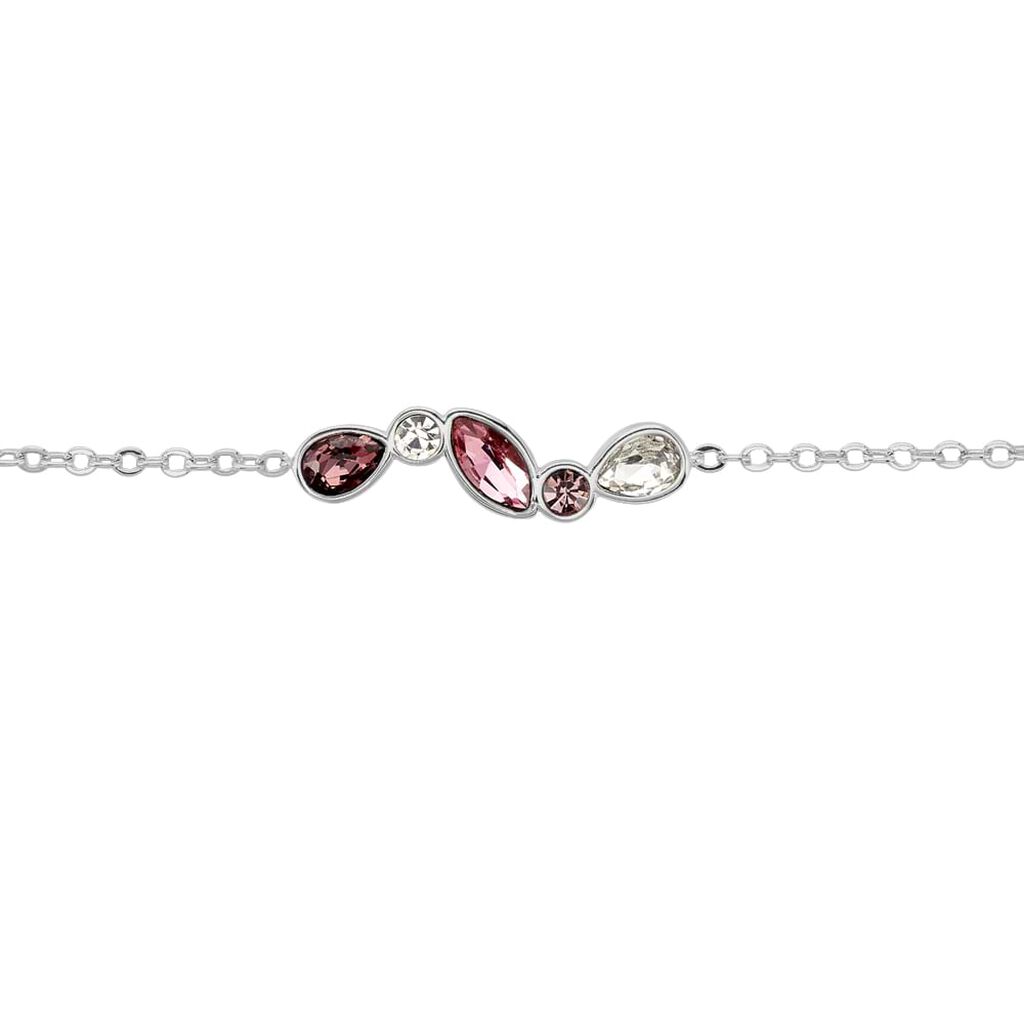 Bracciale in metallo rodiato e pietre colore rosa - Bracciali Donna | Stroili