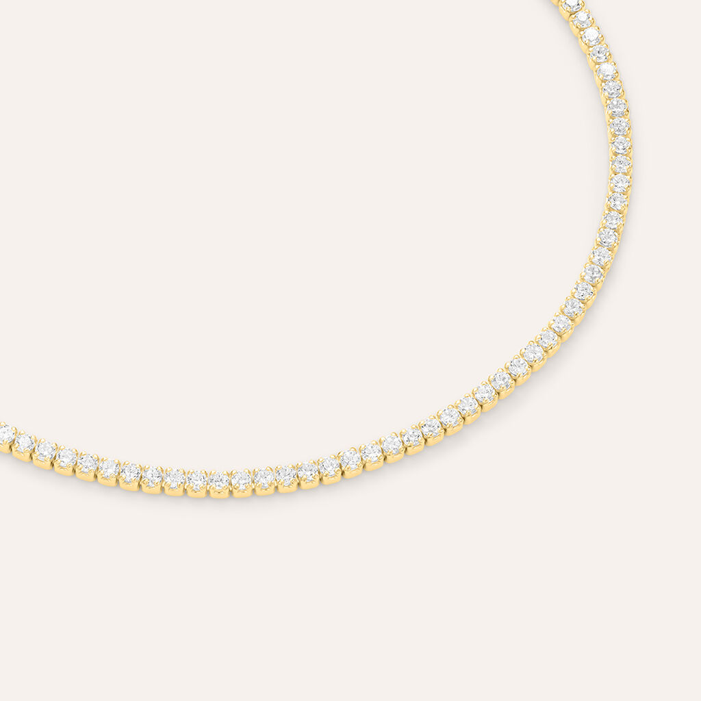 Bracciale Tennis Silver Elegance Argento Dorato Cubic Zirconia