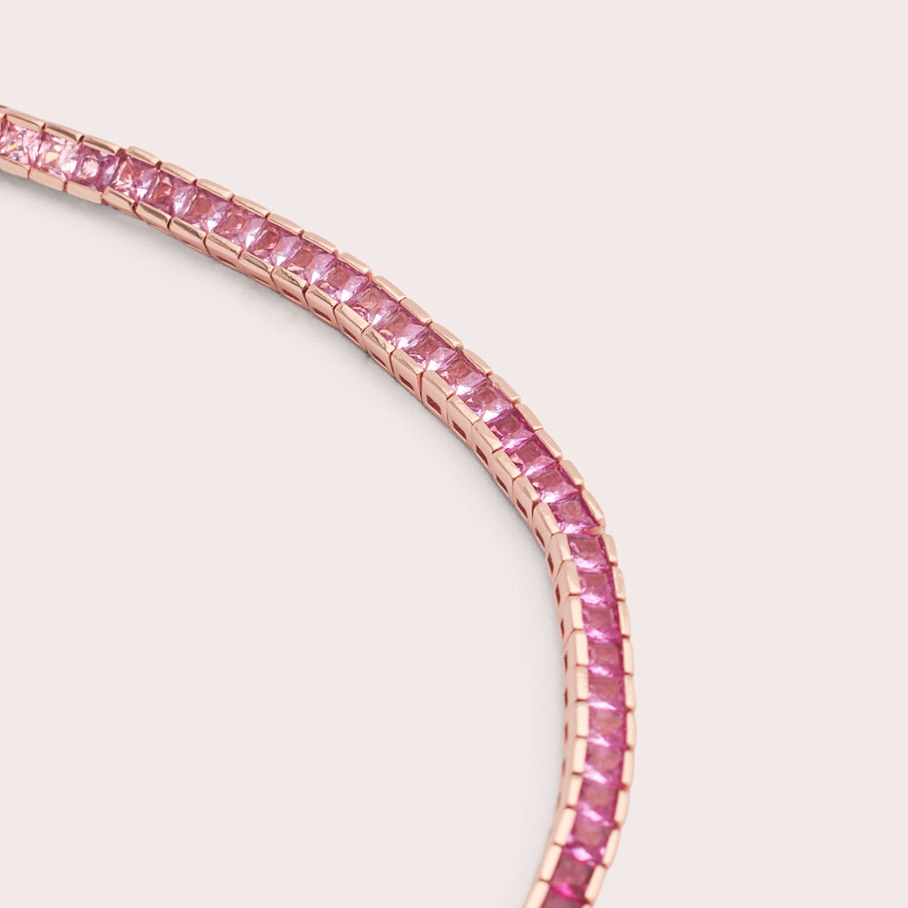 Bracciale Tennis Silver Rainbow Argento Rosa Cubic Zirconia - Bracciali Tennis Donna | Stroili