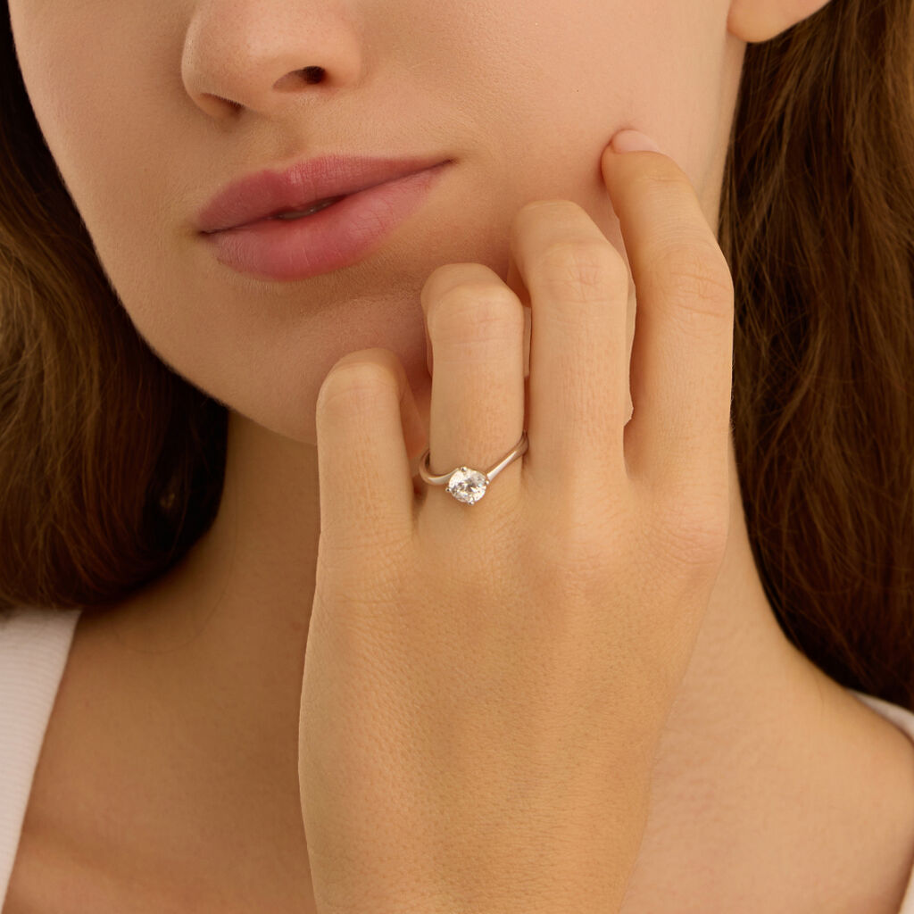 Anello Solitario Claire Oro Bianco Cubic Zirconia