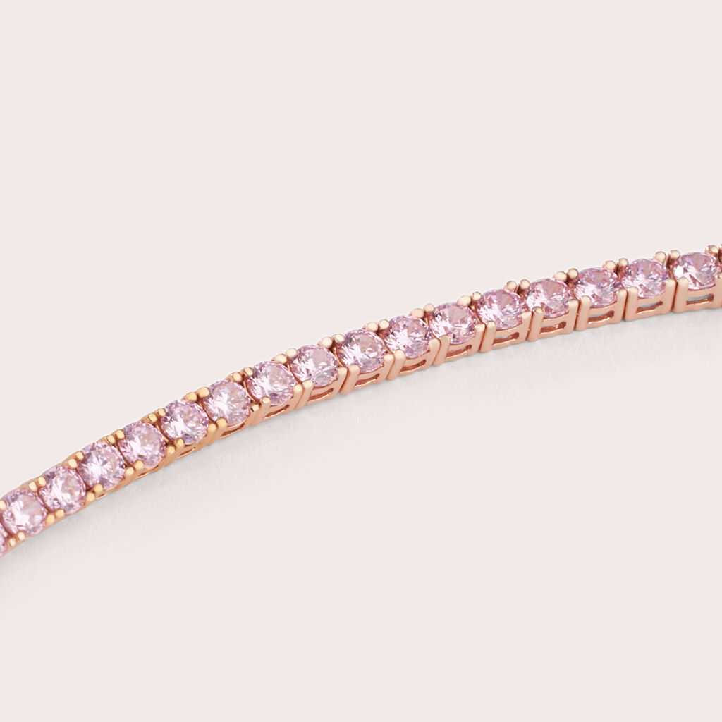 Bracciale Tennis Silver Rainbow Argento Rosa Cubic Zirconia - Bracciali Tennis Donna | Stroili