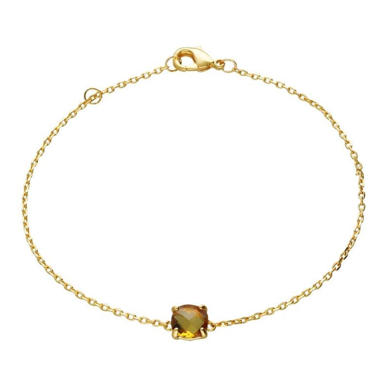Bracciale placcato oro con pietra color ambraGirocollo placcato oro con pietra rosso con zirconi - Bracciali Amicizia Donna | Stroili