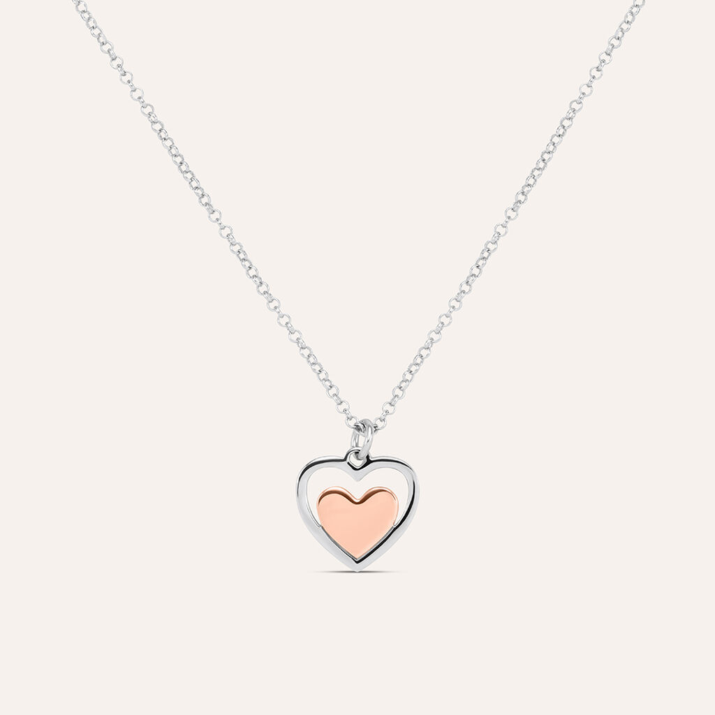 Collana Silver Collection Argento Bicolore Bianco / Rosa