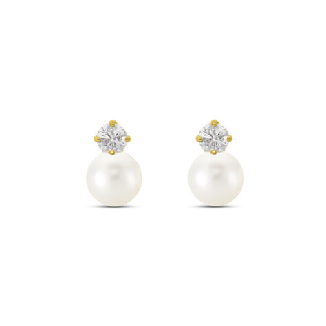 Orecchini Lobo Bon Ton Oro Giallo Perla D'Acqua Dolce Cubic Zirconia - Orecchini a Lobo Donna | Stroili