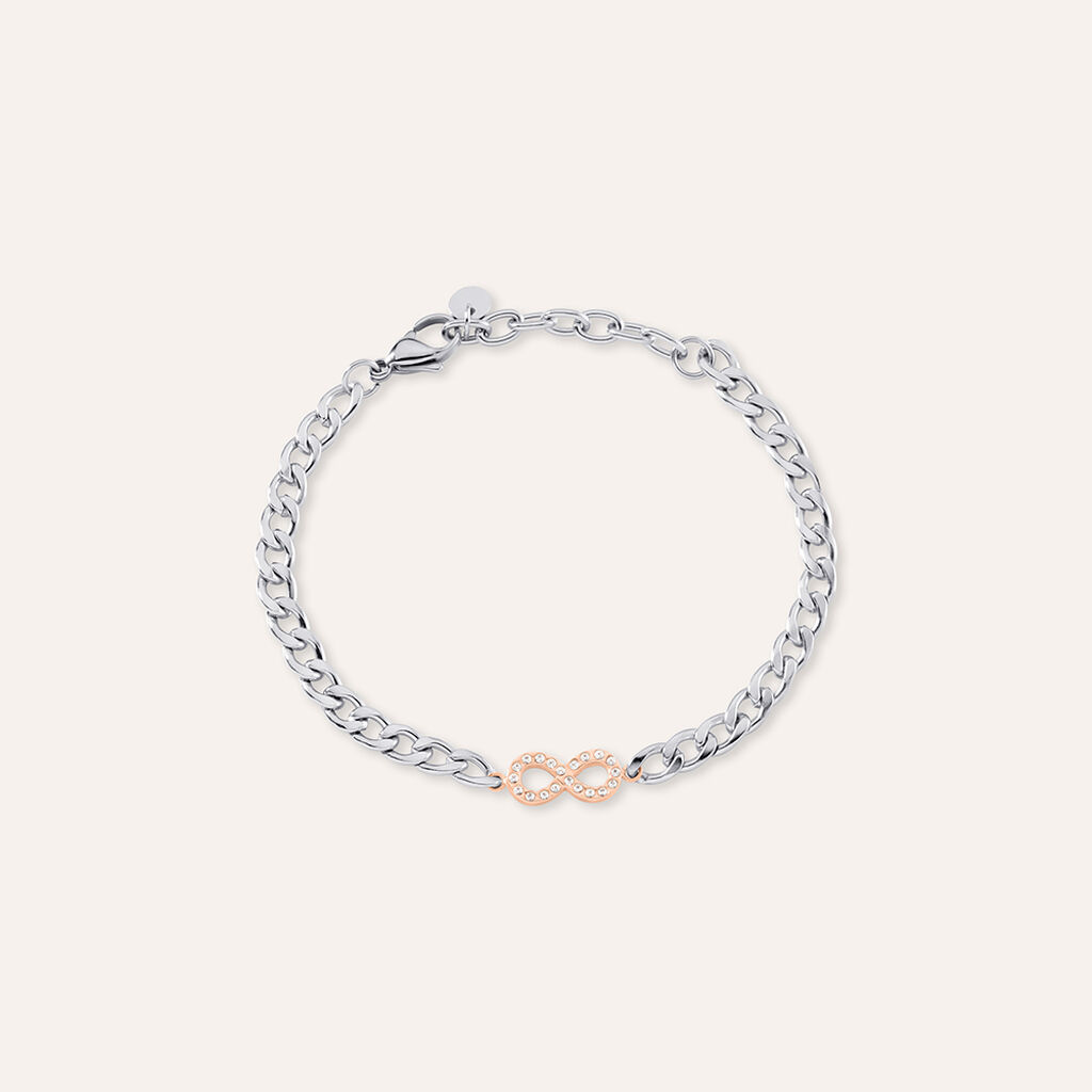Bracciale Lady Chic Acciaio Bicolore Bianco / Rosa Cristallo - Bracciali Love Donna | Stroili