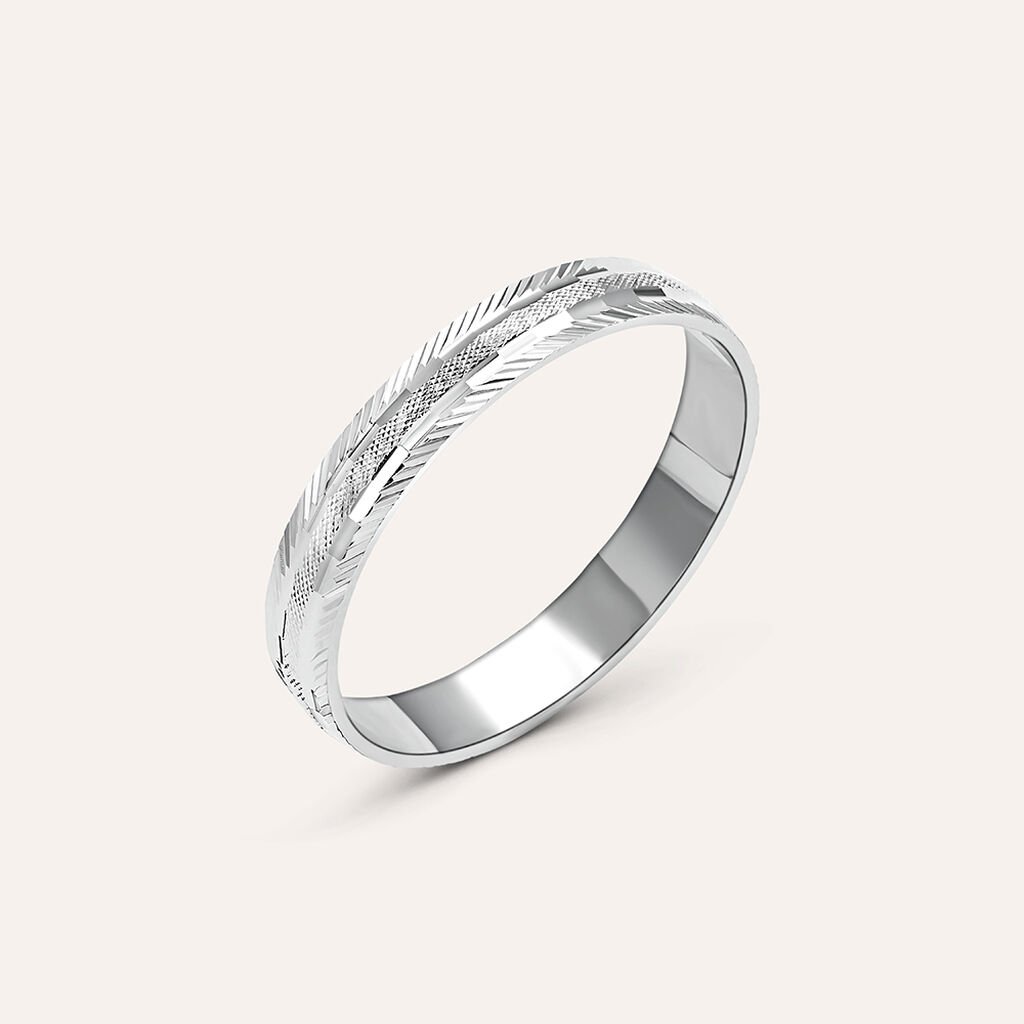Fede Classica Diamantata 3 mm Oro Bianco - Anelli con Incisione Donna | Stroili