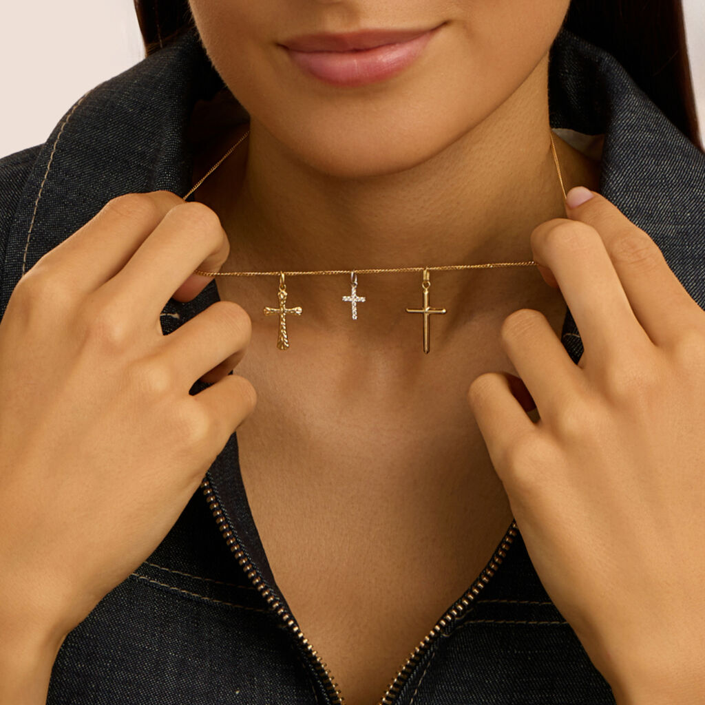 Pendente Holy Oro Bianco Cubic Zirconia