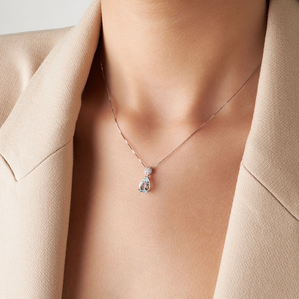 Collana Acquamarina Oro Bianco Acquamarina Diamante - Collane Donna | Stroili