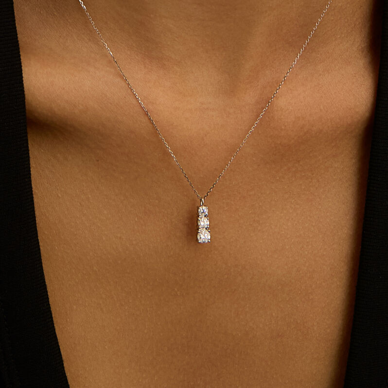 Collana Trilogy Diamade Oro Bianco Diamante Lab-Grown - Collane Donna | Stroili