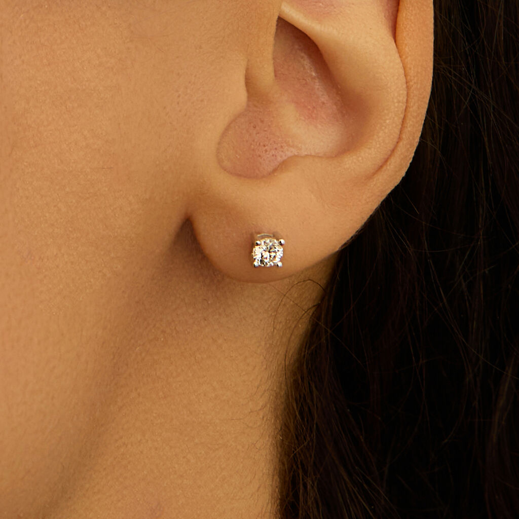 Orecchini Lobo Punto Luce Firmamenti Oro Bianco Diamante