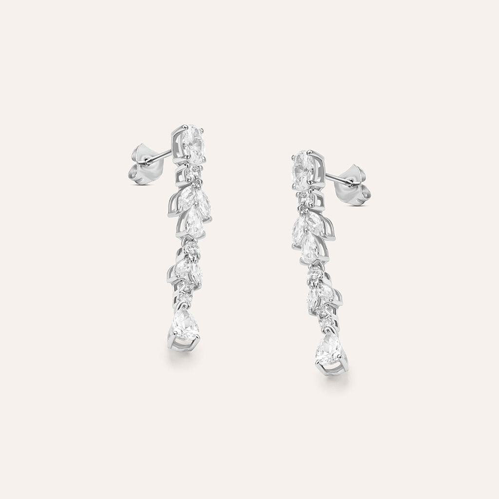Orecchini Pendenti Silver Elegance Argento Rodiato Cubic Zirconia