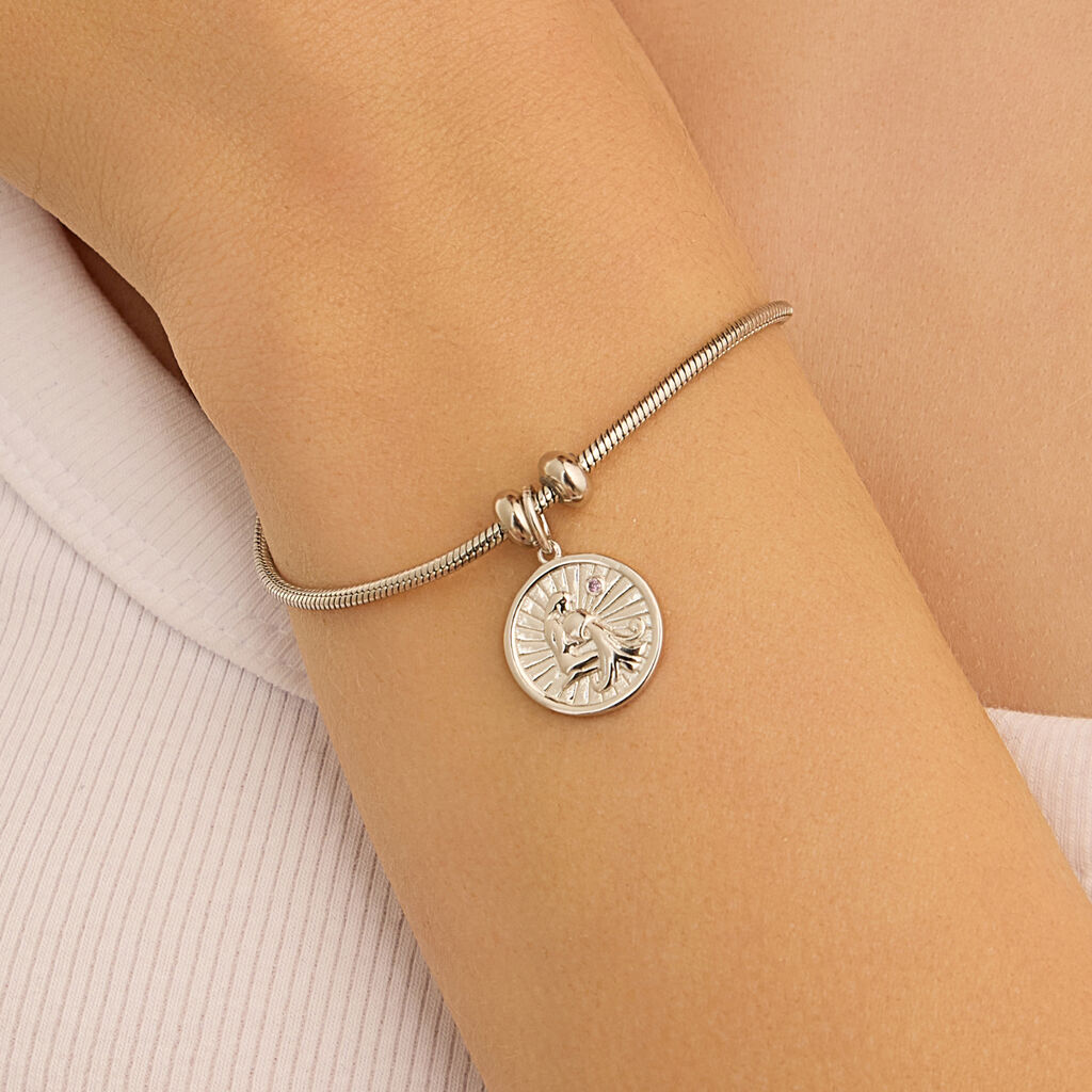 Pendente Love Beats Argento Rodiato Cubic Zirconia