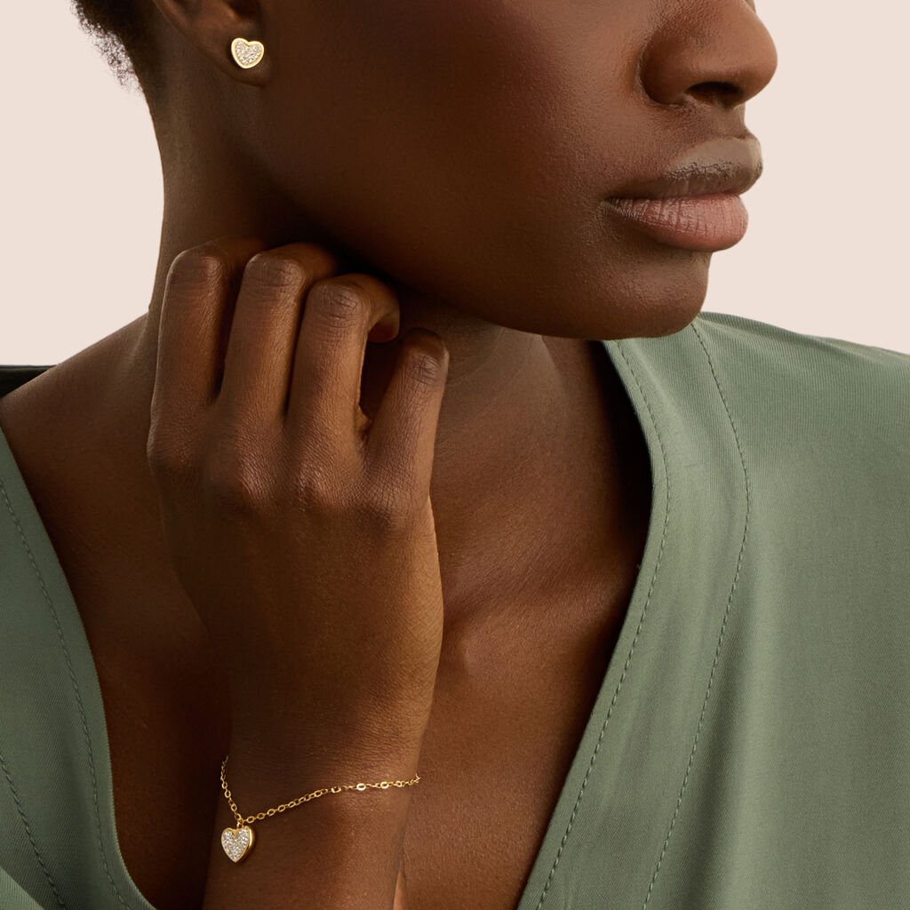 Orecchini Lobo Crystal Gold Oro Giallo Cristallo