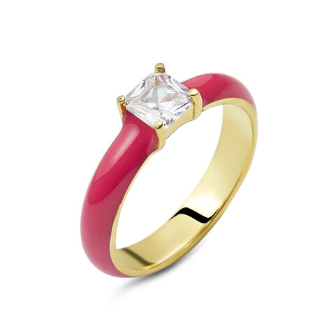 Anello Solitario Lady Sweet Acciaio Dorato Cristallo - Anelli con Pietre Donna | Stroili