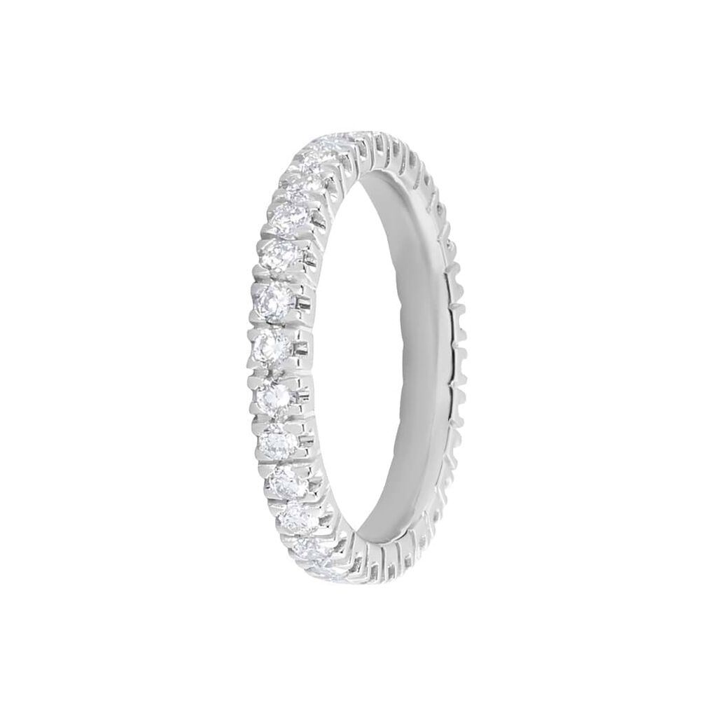 Anello eternity in oro bianco e diamanti 0.90 ct