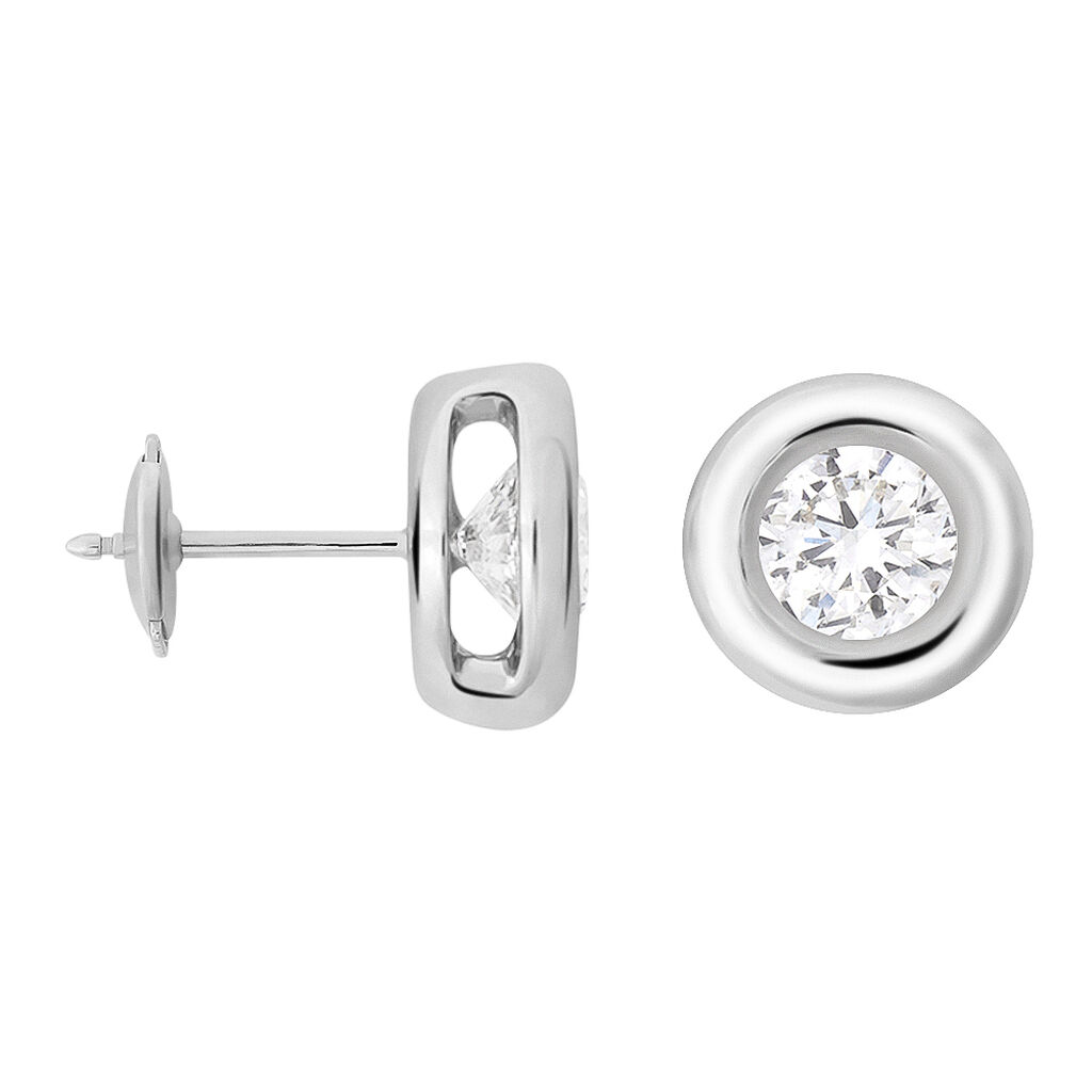 Orecchini Lobo Punto Luce Diamade Oro Bianco Diamante Lab-Grown - Orecchini a Lobo Donna | Stroili