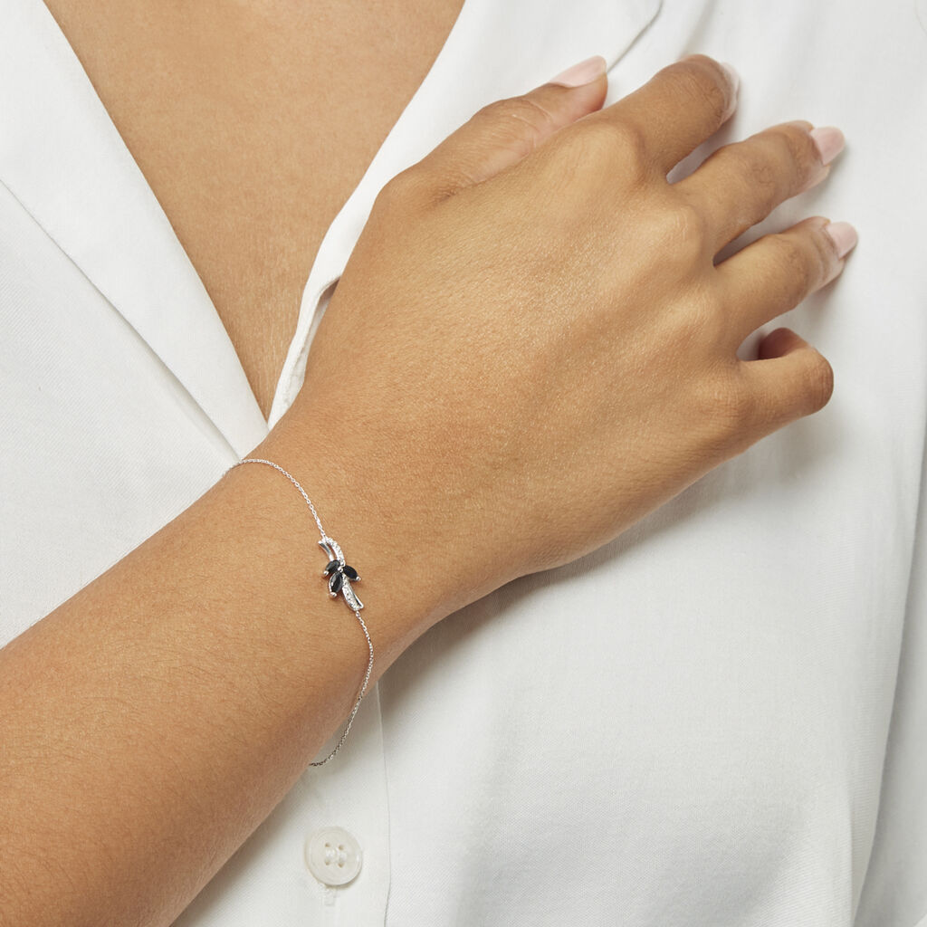 Bracciale Charlotte Oro Bianco Zaffiro Diamante - Bracciali Donna | Stroili