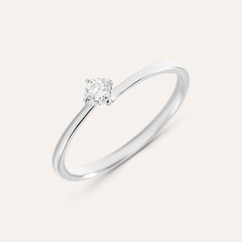 Anello Solitario Grace Oro Bianco Diamante - Anelli con Pietre Donna | Stroili