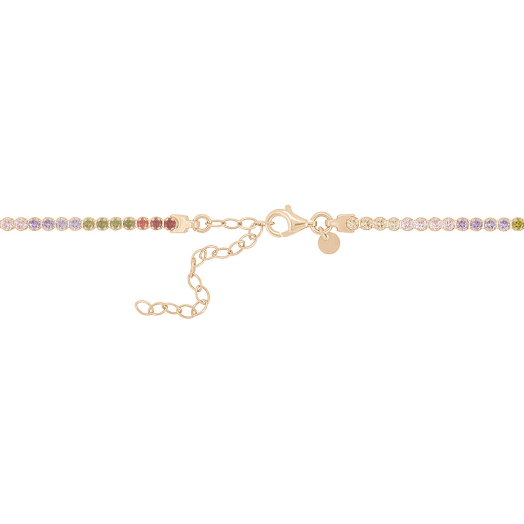 Collana Tennis Silver Rainbow Argento Rosa Cubic Zirconia