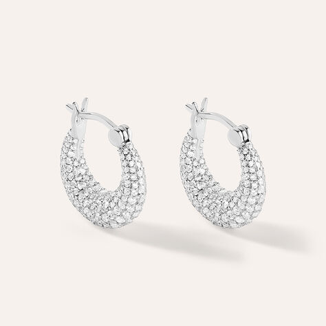 Orecchini A Cerchio Silver Shine Argento Rodiato Cubic Zirconia - Orecchini a Cerchio Donna | Stroili