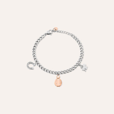 Bracciale Sunrise Acciaio Bicolore Bianco / Rosa Cristallo