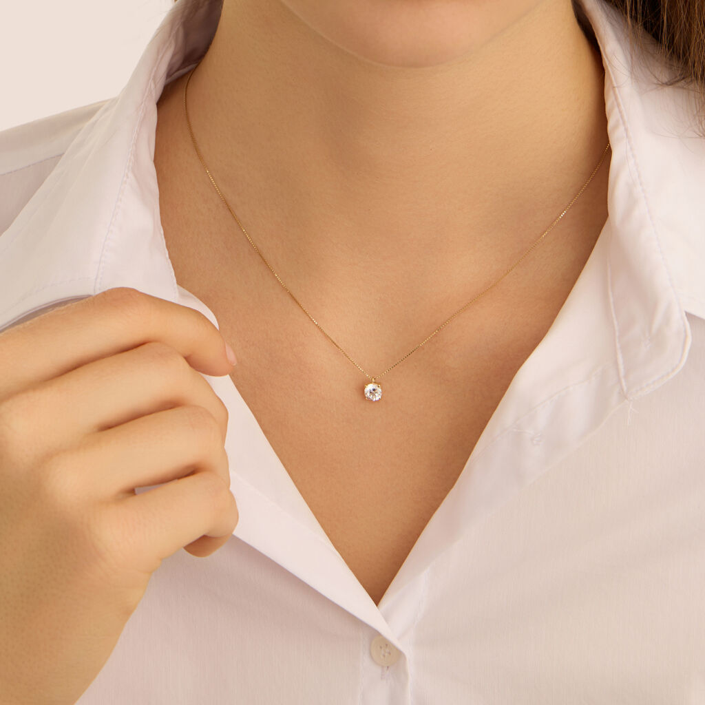 Collana Punto Luce Claire Oro Giallo Cubic Zirconia