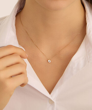 Collana Punto Luce Claire Oro Giallo Cubic Zirconia