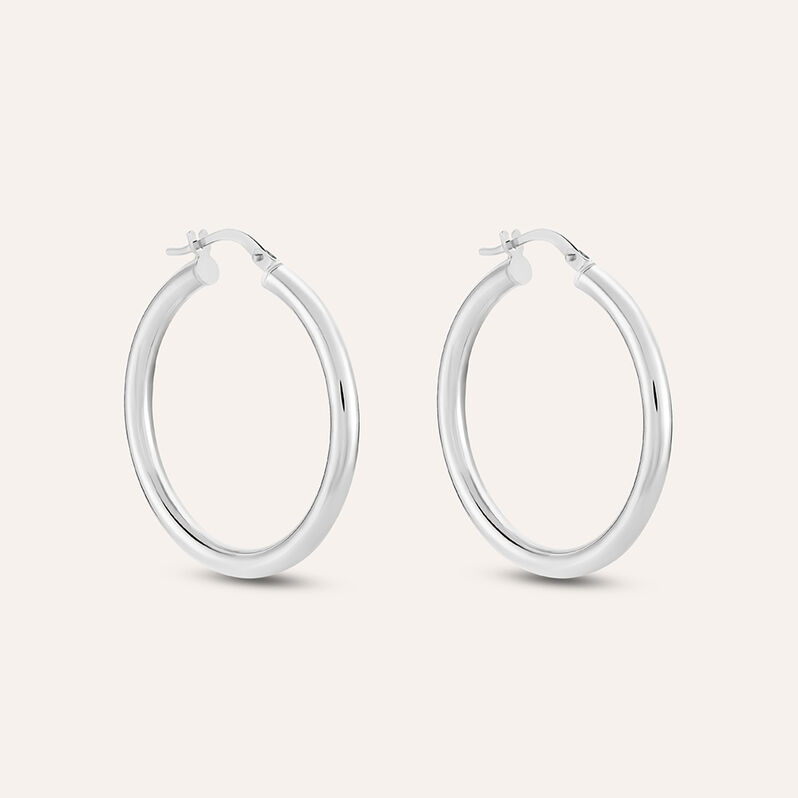 Orecchini A Cerchio Toujours Oro Bianco - Orecchini a Cerchio Donna | Stroili