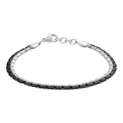 Bracciale Catena Man Code Acciaio Bicolore Bianco / Nero - Bracciali Uomo | Stroili