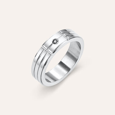 Anello Fascia Man Code Acciaio Cubic Zirconia