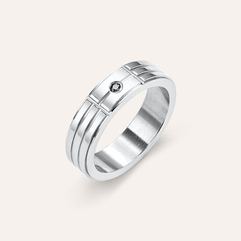 Anello Fascia Man Code Acciaio Cubic Zirconia - Anelli con Incisione Uomo | Stroili