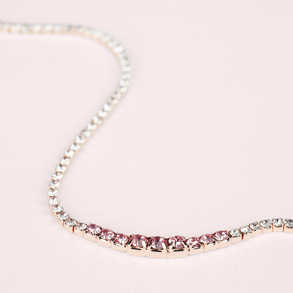 Collana Tennis Romantic Shine Metallo Rosa Cristallo - Collane Tennis Donna | Stroili