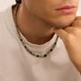 Collana Man Code Acciaio Antracite Labradorite